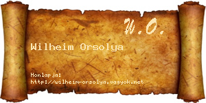 Wilheim Orsolya névjegykártya